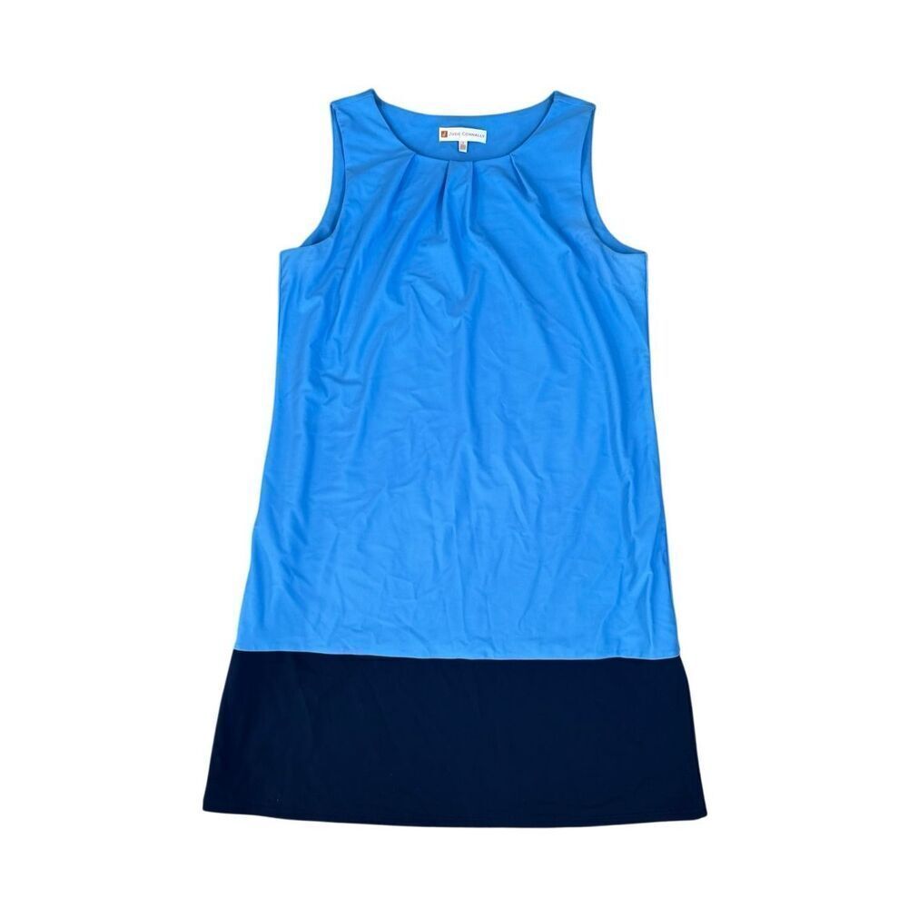 Jude Connally Pamela Blue/Navy Colorblock Sleeveless Mini Dress Size L Nylon